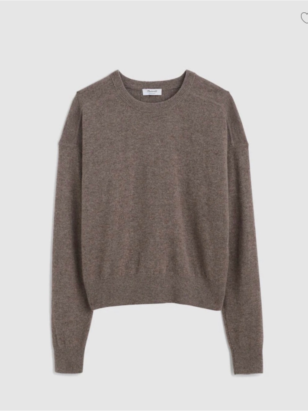 MADEWELL SMALL Crewneck Sweater in Cashmere In Briar  NY910